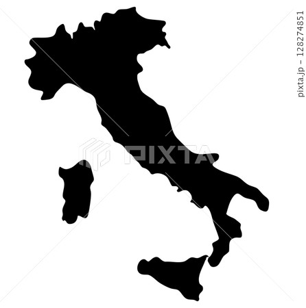 イタリアの国土シルエット地図イラスト 128274851
