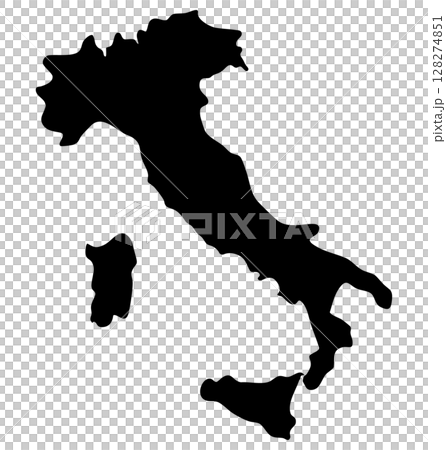 イタリアの国土シルエット地図イラスト 128274851