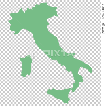 Simple illustration of a map of Italy (silhouette style) 128274854