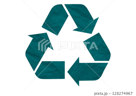 Green recycle symbol paper isolated on transparent background Green recycle symbol paper isolated on transparent background 128274967