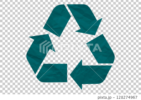 Green recycle symbol paper isolated on transparent background Green recycle symbol paper isolated on transparent background 128274967
