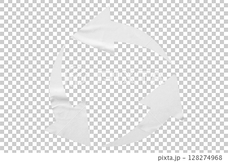 White recycle symbol paper isolated on transparent background White recycle symbol paper isolated on transparent background 128274968