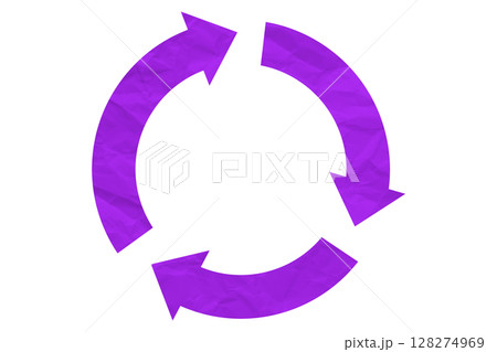 Purple recycle symbol paper isolated on transparent background Purple recycle symbol paper isolated on transparent background 128274969
