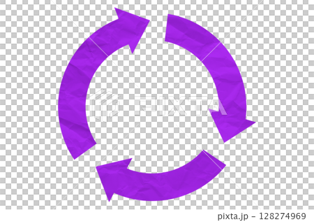 Purple recycle symbol paper isolated on transparent background Purple recycle symbol paper isolated on transparent background 128274969