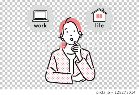 人物 一位女士正在思考工作與生活的平衡 人物 一位女士正在思考工作與生活的平衡 128275014