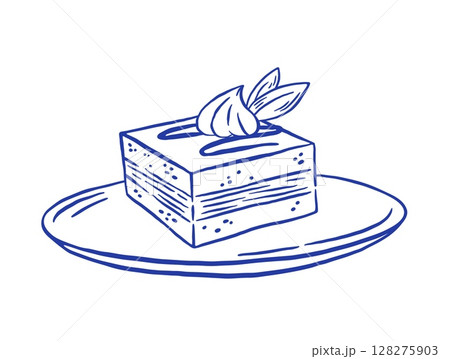 Hand draw tiramisu vector illustration. Sweet Italian dessert in sketch doodle style. Hand draw tiramisu vector illustration. Sweet Italian dessert in sketch doodle style. 128275903