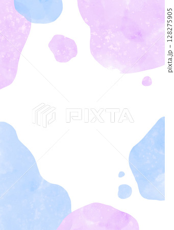 綺麗な水彩の紫系水玉背景素材 128275905