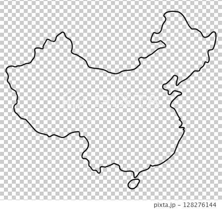 中國土地輪廓圖插圖（線圖） 128276144
