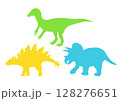 3種類のシンプルな恐竜 128276651