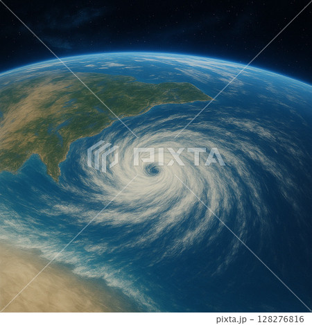 宇宙から見た台風 128276816