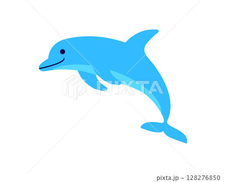 イルカ　海　青　いるか　イラスト 128276850
