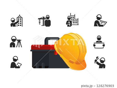 Civil engineering or architecture project simple illustration stock illustration 128276903