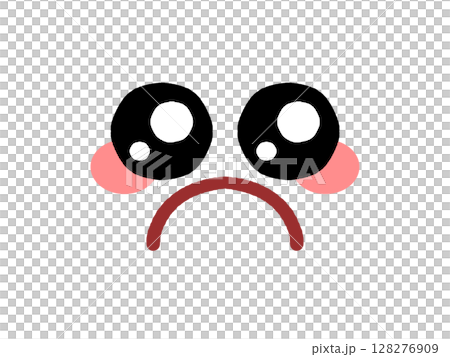 かわいいぴえん顔の絵文字イラスト素材 128276909