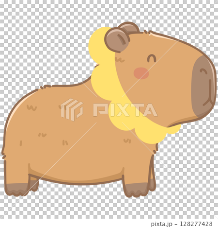 Capybara with sunflower 128277428