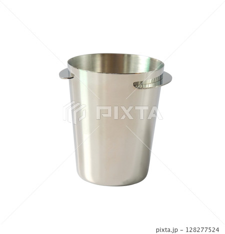 Stainless steel coffee cup on white background Stainless steel coffee cup on white background 128277524