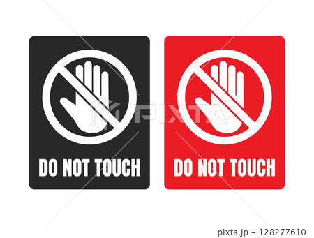 Do not touch label sticker sign stock illustration 128277610