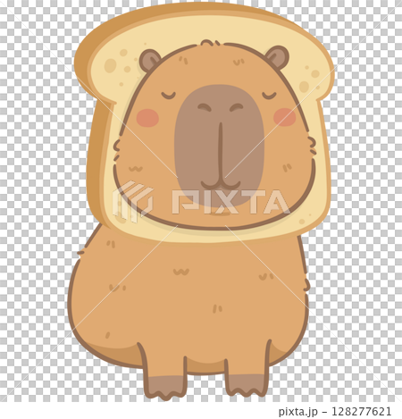 Capybara with bread  128277621
