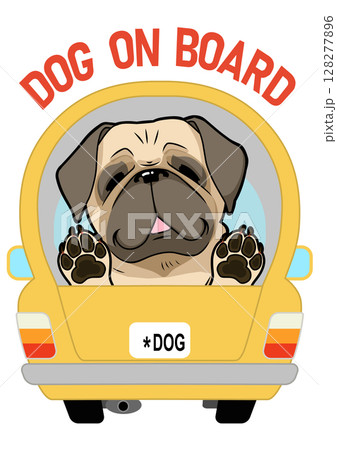 楽しそうに笑顔で犬が車に乗っています 楽しそうに笑顔で犬が車に乗っています 128277896