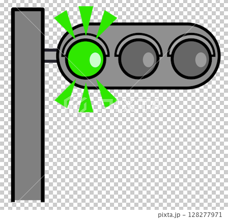 道路で規制や案内をして交通事故防止に役立つ信号機のイラスト 128277971