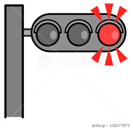 道路で規制や案内をして交通事故防止に役立つ信号機のイラスト 128277973