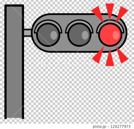 道路で規制や案内をして交通事故防止に役立つ信号機のイラスト 128277973