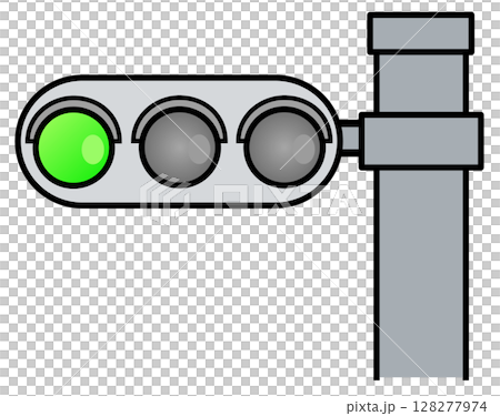 道路で規制や案内をして交通事故防止に役立つ信号機のイラスト 128277974