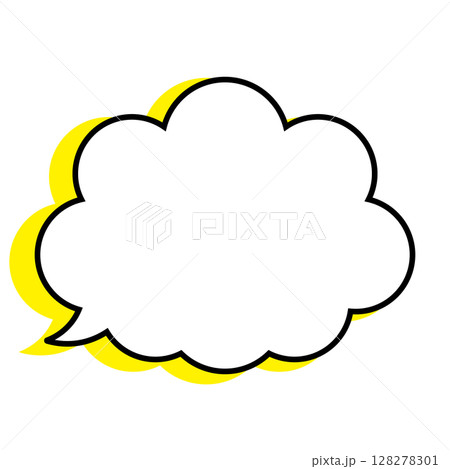 シンプルな吹き出しのイラスト　もこもこ 128278301
