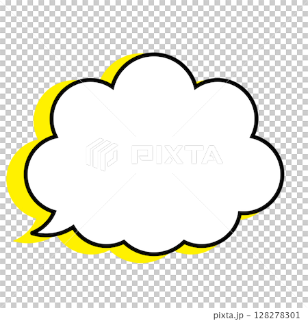 シンプルな吹き出しのイラスト　もこもこ 128278301