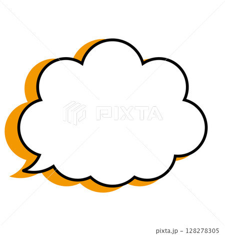 シンプルな吹き出しのイラスト もこもこ シンプルな吹き出しのイラスト もこもこ 128278305