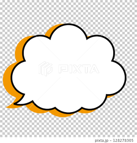 シンプルな吹き出しのイラスト もこもこ シンプルな吹き出しのイラスト もこもこ 128278305