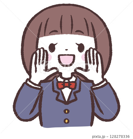 呼びかける女子学生のイラスト 128278336