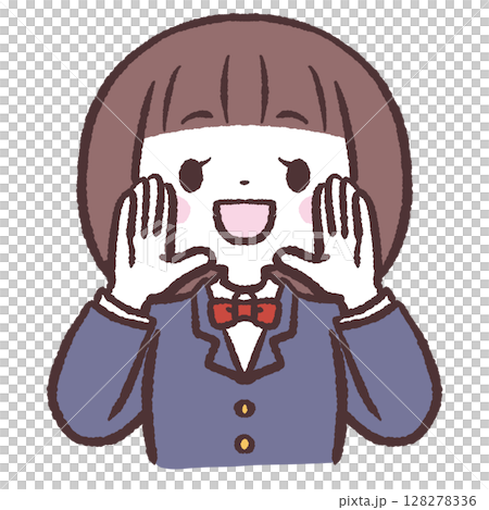 女學生大聲呼喊的插圖 128278336