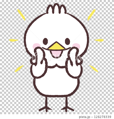 Illustration of a white bird calling Illustration of a white bird calling 128278339