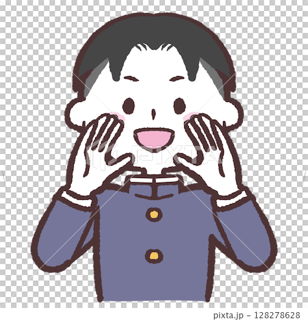 一名身穿校服的男孩大聲喊叫的插圖 128278628