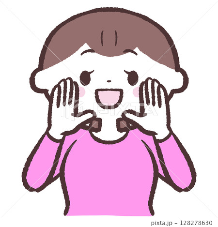 呼びかける女性のイラスト 128278630