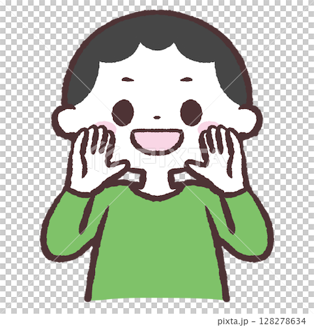 Illustration of a boy calling out 128278634