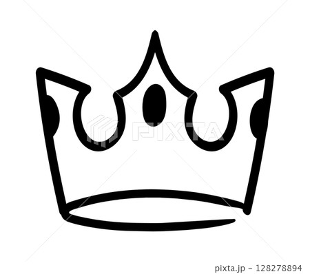Simple, elegant line art of a crown symbolizing monarchy, power, achievement and victory, perfect for logos, icons, or graphic design projects 128278894