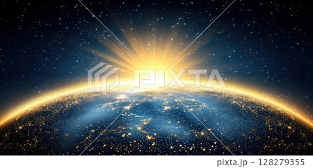 Watch the Earth Glow and Sparkle From Outer Space With Stars in the Sky Watch the Earth Glow and Sparkle From Outer Space With Stars in the Sky 128279355