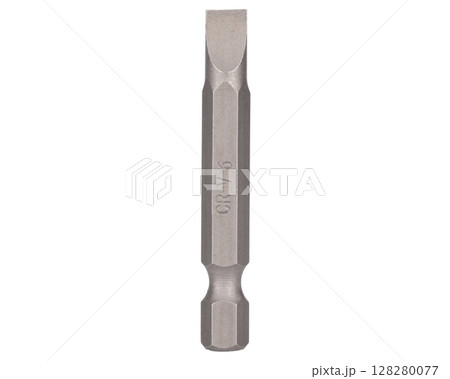 Steel flat head CRV 6 bit isolated white 128280077