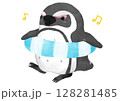 浮き輪とペンギンのイラスト 128281485
