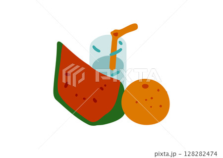 Fresh Watermelon Orange Drink 128282474