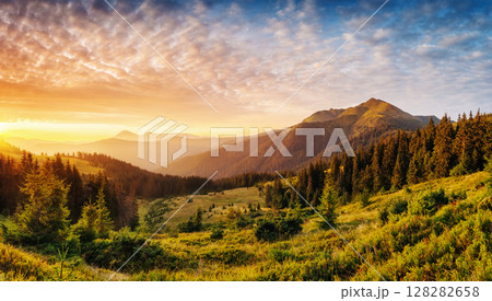 sunset in the mountains 128282658