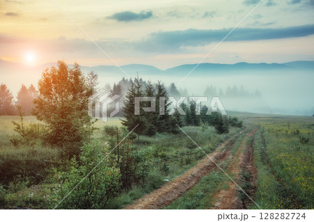 picturesque morning scene picturesque morning scene 128282724