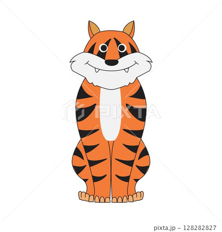 Comical cartoon tiger graphic design 128282827