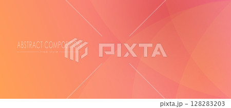 Pink and orange gradient abstract background with arbitrary geometric shapes. Vector composition 128283203