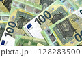 Scattered 100 Euro Banknotes Close Up Wealth, Finance, and Currency Concept 128283500