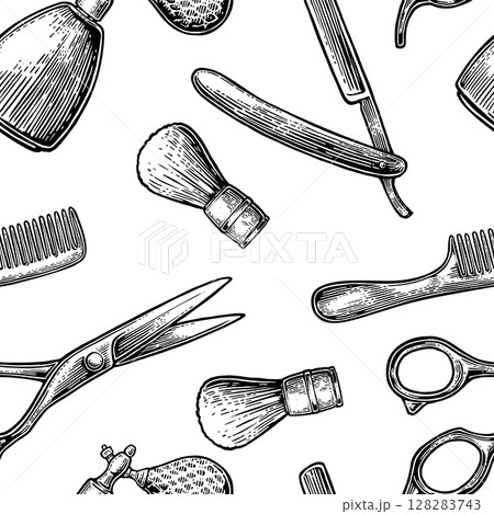 Seamless pattern set tool for BarberShop Seamless pattern set tool for BarberShop 128283743