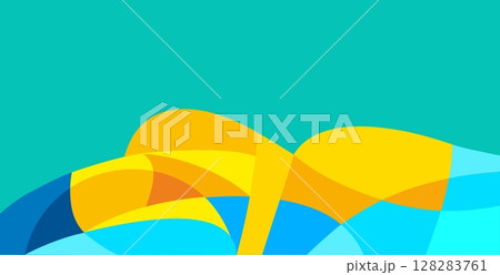 The beautiful woman lying on its side. Abstract colorful flat 128283761