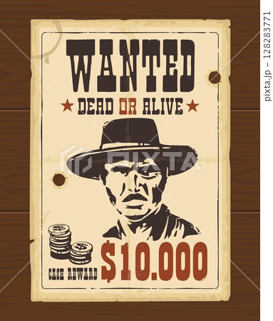 Vector Vintage western retro Wanted Poster 128283771