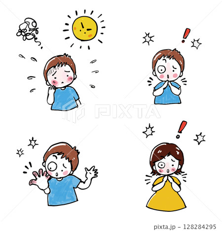 子供の突発的事故のイラスト 128284295